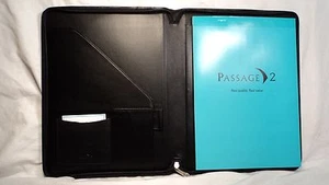 Passage 2 3105 Black Nappa Leather Zippered Letter Sized Writing Pad - Imagen 1 de 5