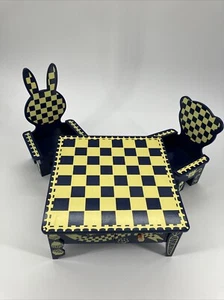 Vintage Muffy VanderBear 5128 Chess Chairs + 5129 Chess Table Check mates - Picture 1 of 6