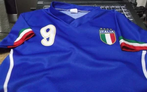 VINTAGE  ITALIA, SOCCER JERSEY, # 9,  BALOTELLI, MADE IN ITALY, VG+, UNWORN - Picture 1 of 3