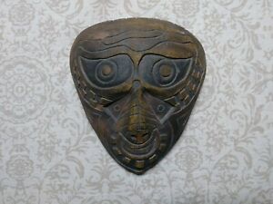 Ceramic Mask Sculpture Outsider Folk Art Brut Contemporary Signed Regency