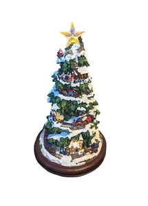 Ceramic Christmas Tree Village Scenery Musical LED Winter Wonderland 18x10 Works - Picture 1 of 12