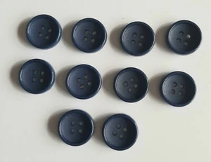 10 x 16mm Round Navy Blue Buttons - B0605 - Picture 1 of 1