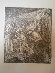 Gravurplatte Religionen Claude Vignon die Anbetung der Heiligen Drei Könige - Bild 1 von 1