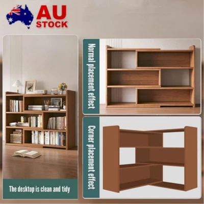 3Tier L-Shaped Corner Bookshelf Wooden Freestanding Bookcase w/Open Shelf Units - image 1 of 4