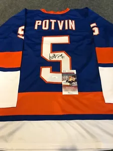 N.Y. ISLANDERS DENIS POTVIN AUTOGRAPHED SIGNED INSCRIBED JERSEY JSA COA - Picture 1 of 3