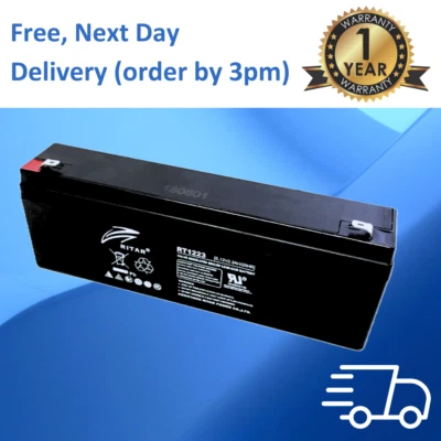 BATERÍA DE ALARMA RECARGABLE RITAR RT1223 / RT1219 12v 2.3ah también reemplaza 2.1ah