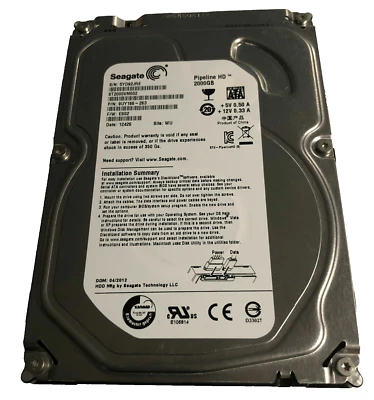 ST2000VM002 Seagate Pipeline HD 2TB Internal 5900RPM 3.5"  HDD- - Image 1 of 3
