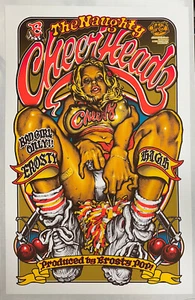 Rockin Jelly Bean Naughty Cheer Headz ¡COMO NUEVO! Sexy póster de serigrafía de animadora - Imagen 1 de 3
