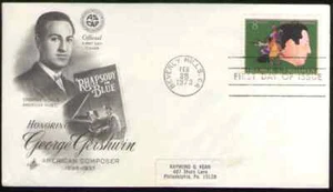US. 1484. 8c. Gershwin Gershwin (1898-1937), Composer. Artcraft FDC. 1973 - Picture 1 of 1