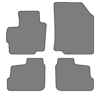 Tapetes de assoalho carpete 2014-2018 Mitsubishi Mirage 4 peças ajuste personalizado - Preto - Imagem 1 de 4