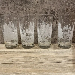 Avon Presidents Club 1995 Holiday Geschenkset 4 Weihnachtsgläser in Box NEU - Bild 1 von 8