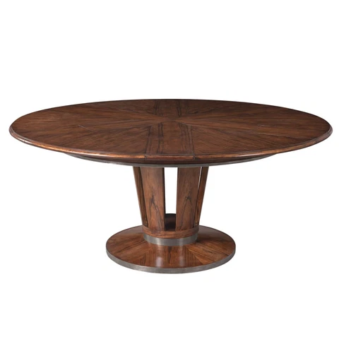 Art Deco Style Round Extending Dining Table - 70 Cover