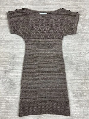 Vestido Maurices Mujer Pequeño Marrón Acrílico Suéter Manga Corta Hecho en EE. UU. Foto 1 de 4