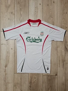 LIVERPOOL 2005 2006 AWAY FOOTBALL SHIRT SOCCER JERSEY WHITE RETRO szS REEBOK - Picture 1 of 9