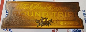 Polar Express Gold Golden Ticket Movie Prop - Picture 1 of 2