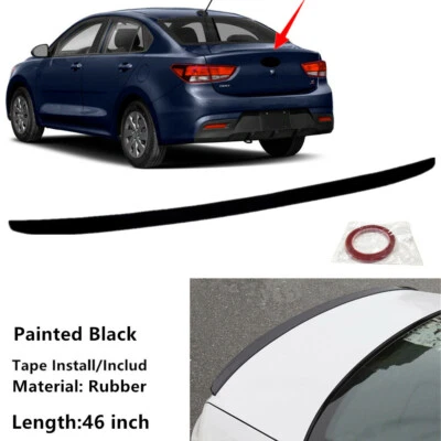 46'' Fit For Kia Rio 2018-2022 Sedan Universal Trunk Lip Spoiler Wing Black Trim Foto 1 de 4