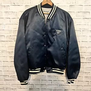 Vintage Blue Satin Keystone Light Jacket Swingster XXL 2XL - Picture 1 of 13