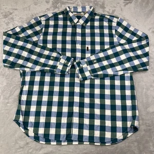 Burberry Brit Hemd Herren 2XL XXL Blau Grün Kariert Langarm Knopf Freizeit Kleid - Bild 1 von 11