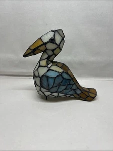Pantalla de lámpara de vidrio estilo vitral pelícano pájaro estilo Tiffany - Imagen 1 de 9