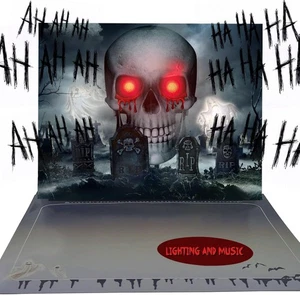 3D Greeting Pop Up Halloween Card with light and music, For Skeleton ghost - Picture 1 of 5