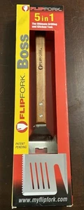 Flip Fork Boss 5 in 1 Grilling Tool Spatula Bottle Opener Fork Knife Tenderizer - Picture 1 of 7