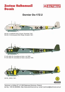 Dornier Do-17Z-2 - 1940-41 - 48009 - decals - Picture 1 of 2