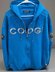 Men’s Vintage Y2K Thick Coogi Full Zip Hoody 3XL Fits Small Flawless! Rare Color - Picture 1 of 9