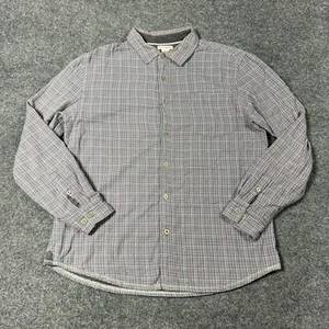 Carbon2Cobalt Shirt Mens Medium Gray Blue Plaid Long Sleeve Button Up Casual - Picture 1 of 10
