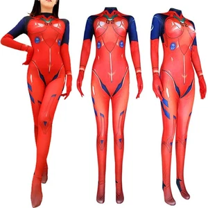 Ladies EVA Neon Genesis Evangelion Asuka Langley Soryu Battle Jumpsuit Cosplay - Picture 1 of 16