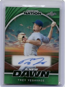 Leaf Baseball Nation 2025 A New Dawn Trey Yasavage verde automático/5 - Imagen 1 de 2