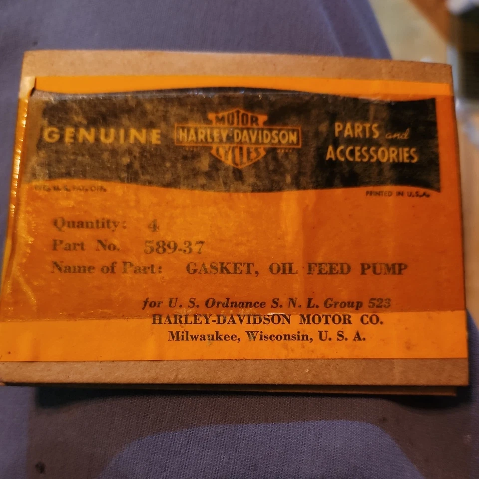 ОРИГИНАЛЬНЫЕ новые из старых запасов антикварные прокладки насоса подачи масла Harley с плоской головкой wl ul wla новые из старых запасов - Изображение 1 из 1