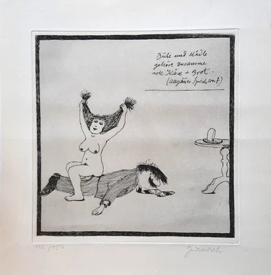 JANOSCH - Mädle und Büble gehören zusammen... Handsignierte + numm. Radierung. - Bild 1 von 4