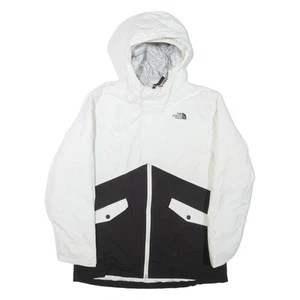THE NORTH FACE Girls Jacket White Hooded Colourblock L - Picture 1 of 6