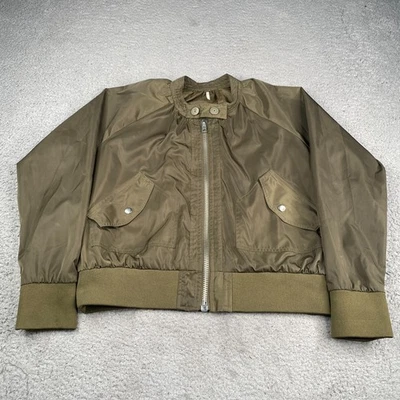 Chaqueta Bomber Free People Medianoche Mujer Pequeña Verde Cremallera Completa Satén Foto 1 de 4