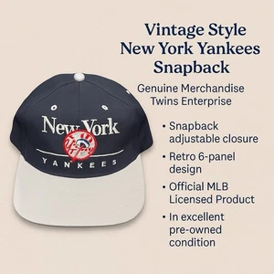 Vintage Style New York Yankees Snapback – Genuine Merchandise – Twins Enterprise - Picture 1 of 8
