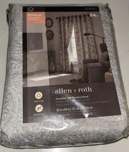 Allen+Roth Marina Grommet Top Blackout Curtain (One Panel) 50x84” 0953484 New - Picture 1 of 3