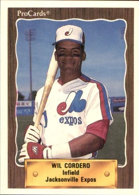 Wil Cordero 1990 ProCards #1381 RC Jacksonville Expos FREE SHIPPING AutographDen - Image 1 of 2