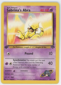 Sabrina's Abra 93/132 1st Edition Common Gym Challenge Pokemon Card 2000 WOTC - Picture 1 of 7