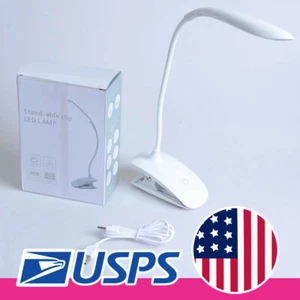 Rechargeable Flexible Clip Led Desk Lamp Touch Switch USB US SELLER - Picture 1 of 7