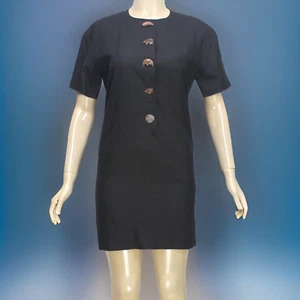 Evan Picone Women's Shift Dress Short Sleeve Black Petite Size 4P - Picture 1 of 10