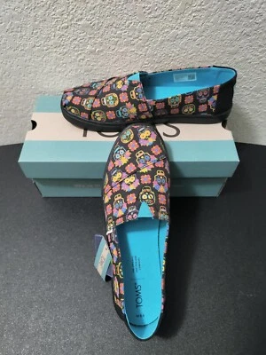 Nuevo con etiquetas TOMS Negro Brilla en la Oscuridad Día de los Muertos Alpargata Cupsole WMN 8.5 Foto 1 de 4