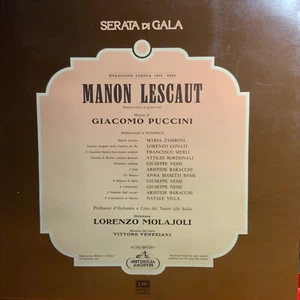 PUCCINI-MANON ESCAUT-ZAMBONI-ORIGINAL EMI ITALY RECORDS 2-LP BOX SET-USED - Picture 1 of 6