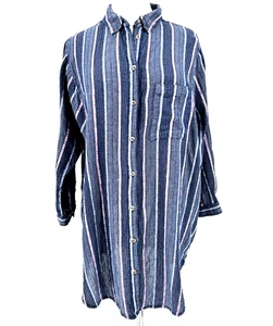 Anthropologie Pilcro Plus 1X Hemd mit Knopfleiste Kragen 3/4-Arm blau gestreift - Bild 1 von 10