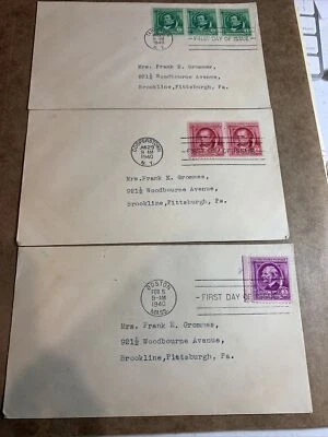 UNIED STATES – FDC – 1940 – FAMOUS AMERICAN  #859, #860,#861 (Lot 20 File24) - Image 1 of 2