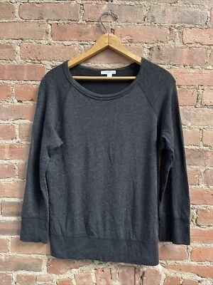 James Perse Women’s Sweatshirt, Sz 2, Charcoal Supima Cotton/Modal Medley USA - Image 1 of 4