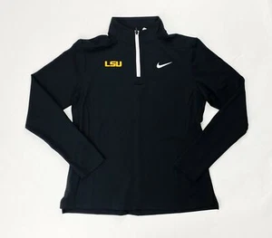 Nike LSU Tigers Dry Training LS Half Zip 1/2 Top Women's Medium CJ1817 Black - Picture 1 of 2