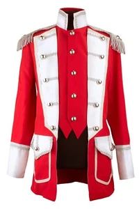 Disfraz de Carnaval Hombre Rojo Blanco Piratas Chaqueta Alta Calidad 46-66 - Imagen 1 de 6
