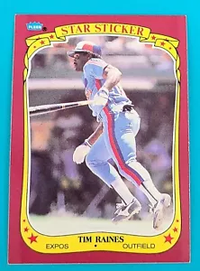 1986 Fleer Star Stickers #92 Tim Raines Montreal Expos BASEBALL Card N6 - Picture 1 of 2