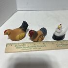 Vintage 70's Plastic Farmhouse Rooster Chicken's 3 Pencil Sharpeners 