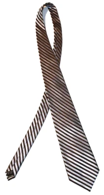 Corbata Calvin Klein patrón a rayas azul y marrón 100 % seda 60" Foto 1 de 4